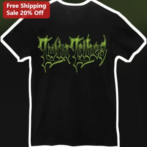 Twin Tribes Neon Green Logo Tee Alternative Rock Band Merch