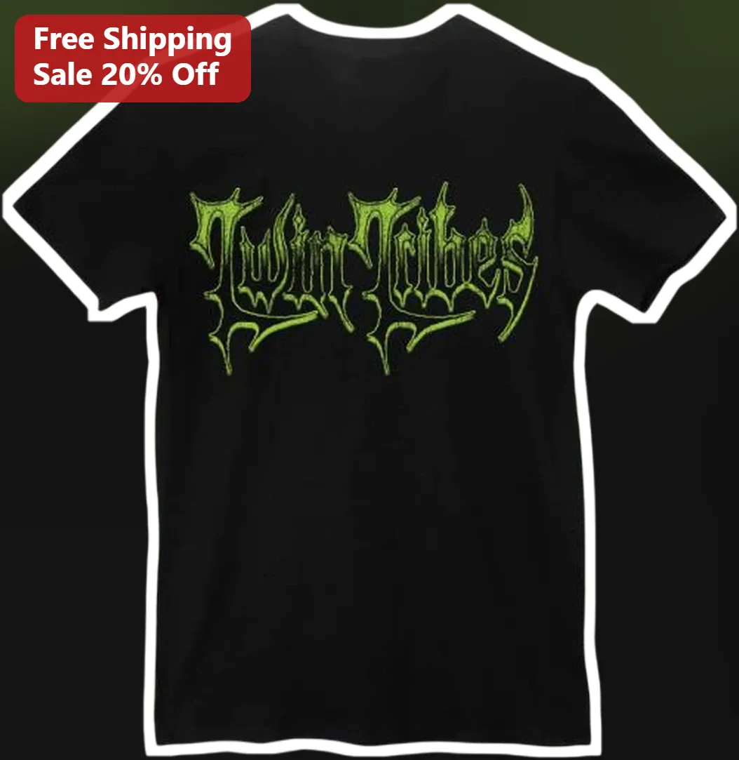 Twin Tribes Neon Green Logo Tee Alternative Rock Band Merch