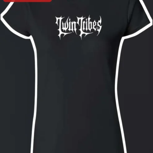 Twin Tribes Tee Gothic Metal Band Logo Graphic T-Shirt for Women