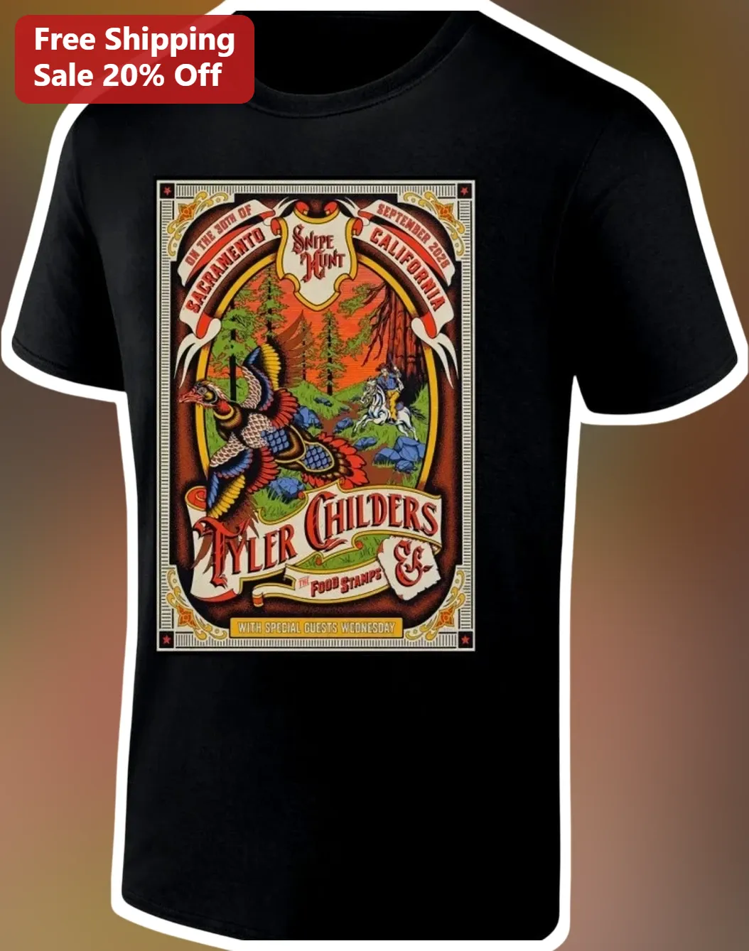 Tyler Childers Vintage Retro Concert Poster Graphic Tee Country Music Merch Gift