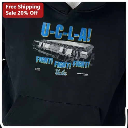 U-C-L-A! FIGHT! FIGHT! FIGHT! UCLA Bruins Vintage Pauley Pavilion Hoodie available at our Chicago, Illinois warehouse