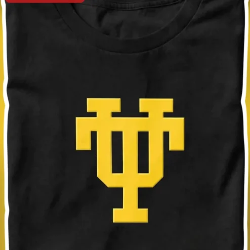 UCP Monogram Logo Tee Black University Apparel Gold Block Letter Graphic T-Shirt for Men Women