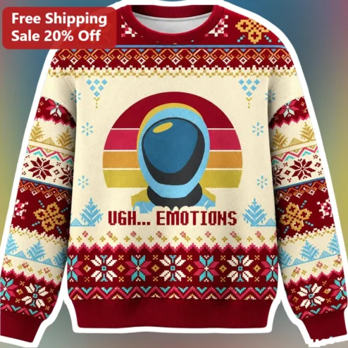 UGH... EMOTIONS Sweatshirt Funny Sarcastic Space Astronaut Crewneck Gift for Men Women