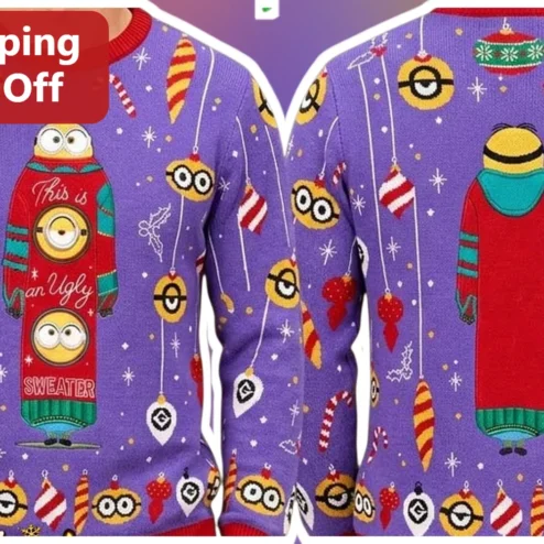 Ugly Sweater Minions Christmas Holiday Party Knitwear Gift