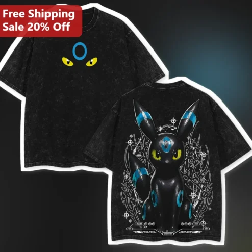 Umbreon Tee Dark Type Pokemon Eeveelution Graphic Shirt for Men Women Gift