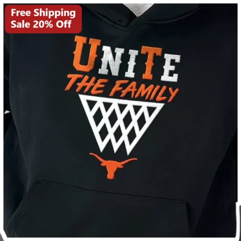 Unite The Family Hoodie Texas Longhorns UT Austin Fan Gear Black Pullover