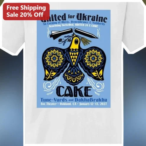 United for Ukraine Benefit Concert Tee Music Remembrance Solidarity Charity Merch