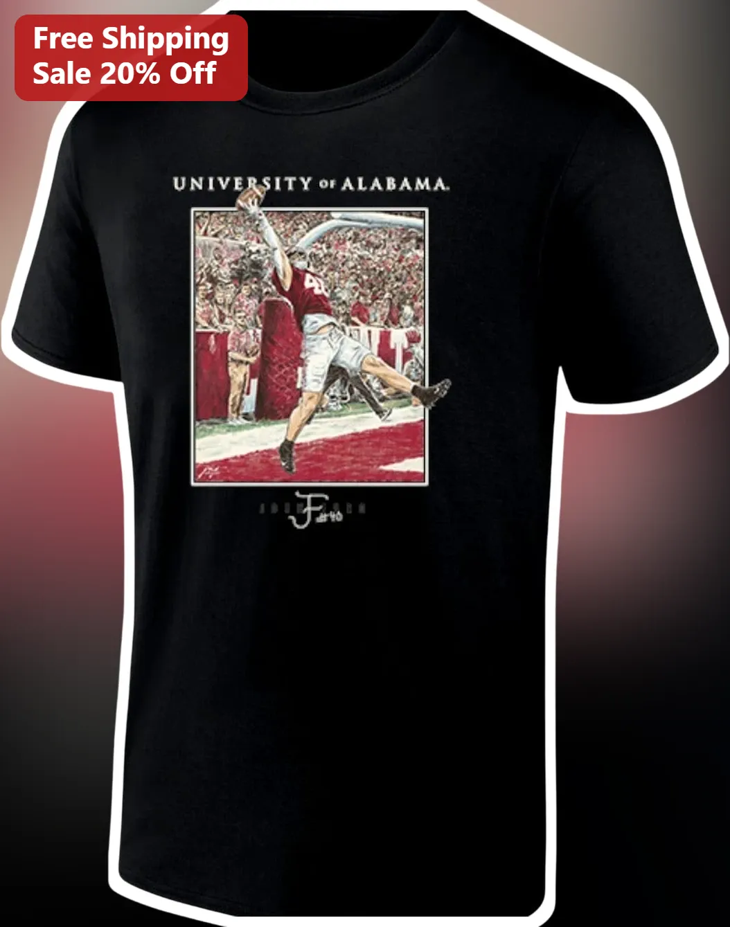 University of Alabama Crimson Tide Football Player Tee Game Day Fan Gift