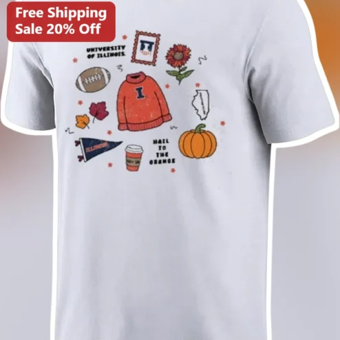 University of Illinois Hail to the Orange Tee Fighting Illini Urbana-Champaign Fall Spirit Shirt