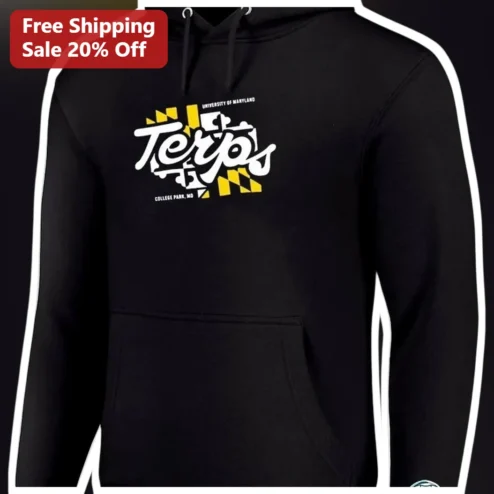 University of Maryland Terps Hoodie College Park MD UMD Alumni Gift