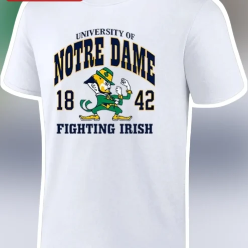University of Notre Dame Fighting Irish Vintage Leprechaun Graphic Tee for College Football Fans Alumni Gift