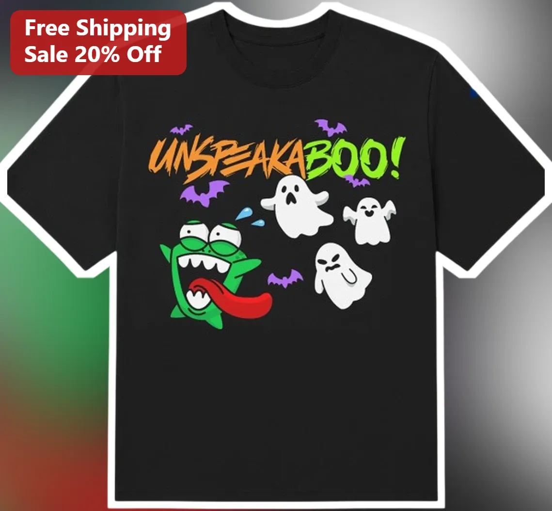 Unspeakaboo! Halloween Ghost Tee Kids Funny Spooky Graphic T-Shirt Gift for Boys Girls