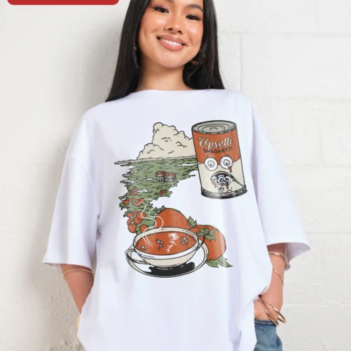 Upsetti Spaghetti Funny Pasta Graphic Tee Italian Food Lover Gift Shirt on a hanger, ready to ship from Chicago, Illinois