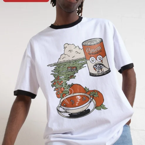 Upsetti Spaghetti Tee Funny Italian Food Meme Graphic Shirt for Men