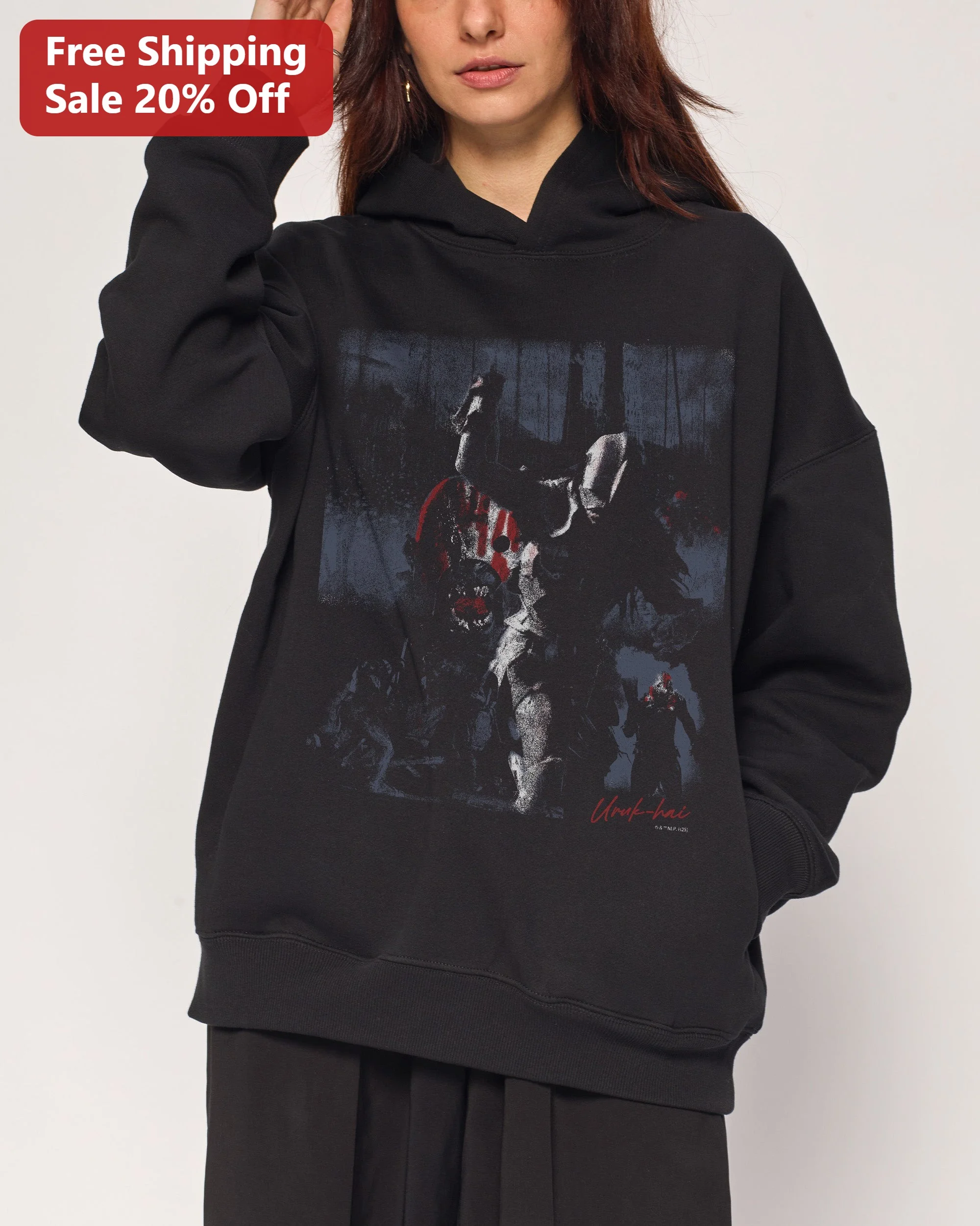 Uruk-hai Hoodie Lord of the Rings Uruk Hai Pullover Hoodie Adult Unisex Fantasy Movie Fan Gear
