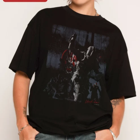 Uruk-hai Tee Lord of the Rings Graphic T-Shirt Dark Fantasy Warrior Design