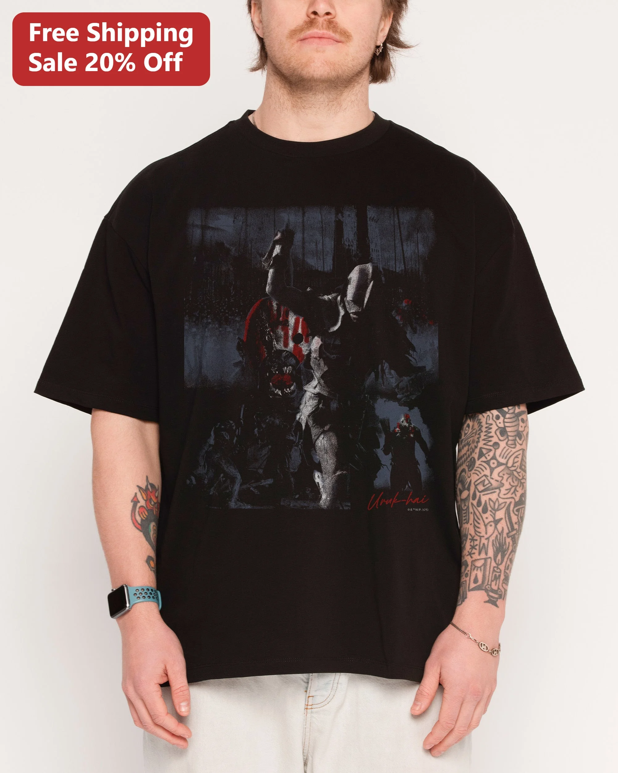 Uruk-hai Tee Lord of the Rings Isengard Graphic T-Shirt for Men Fantasy Movie Fans