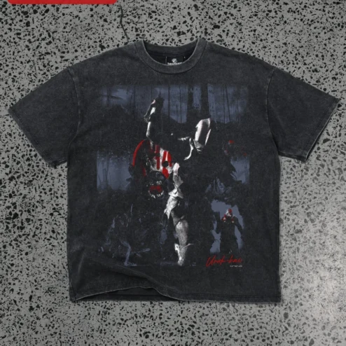 Uruk-hai Warrior Graphic Tee Lord of the Rings Fantasy Distressed Black Shirt for Men