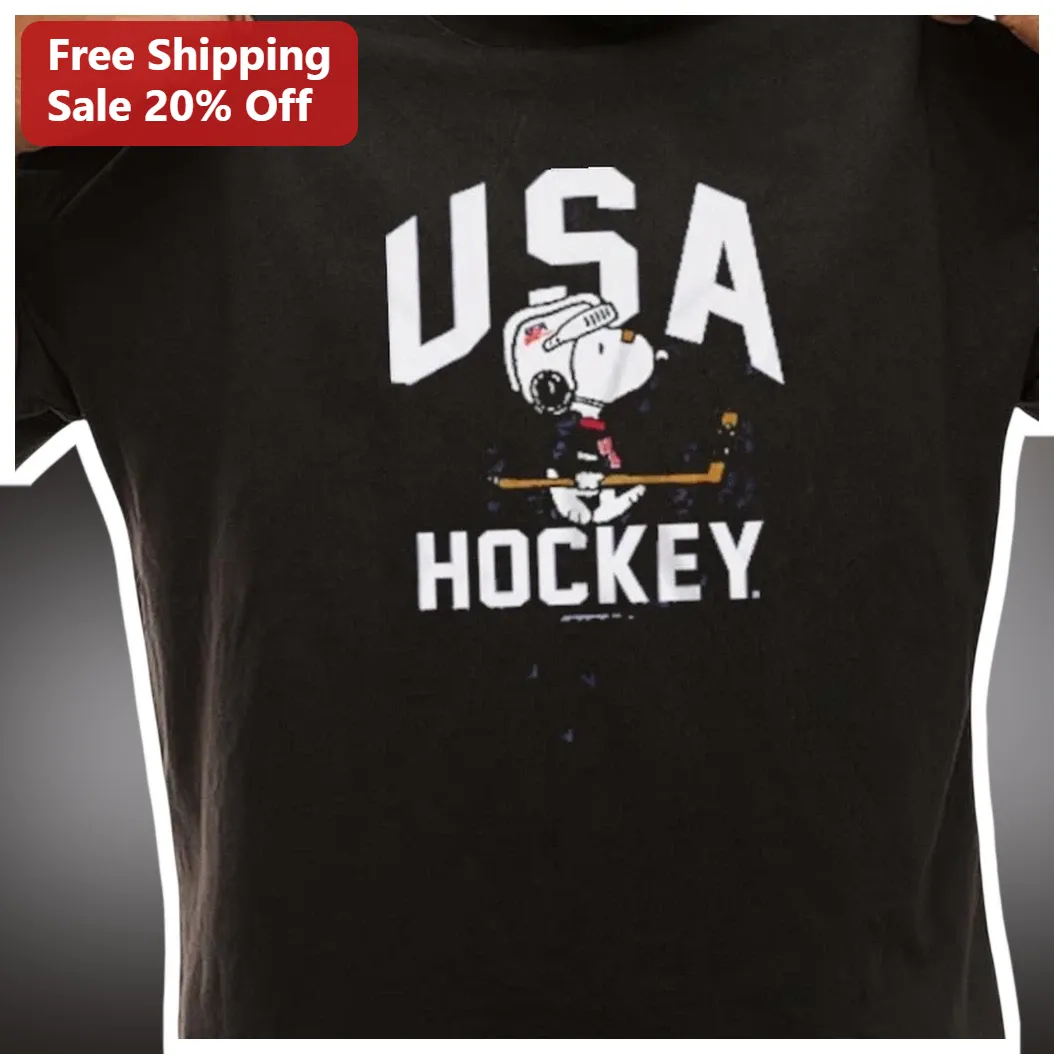 USA Hockey Snoopy Tee Vintage Peanuts Character Shirt for Kids and Adults