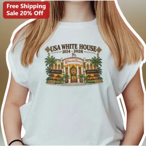 USA White House 2024-2028 Presidential Term Graphic Tee Funny Political Satire Gift
