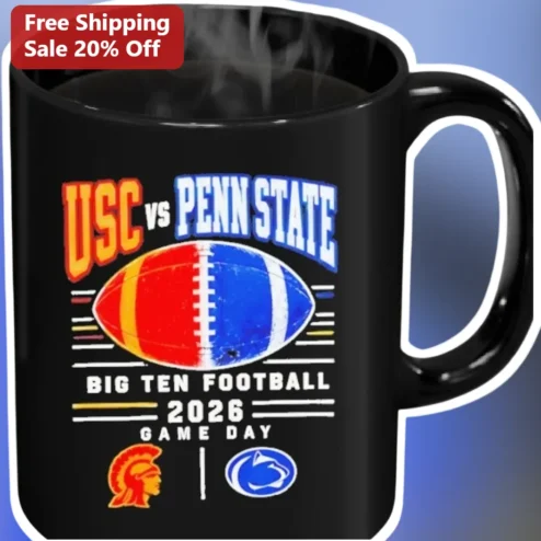 USC vs Penn State Big Ten Football Game Day Mug for College Fans