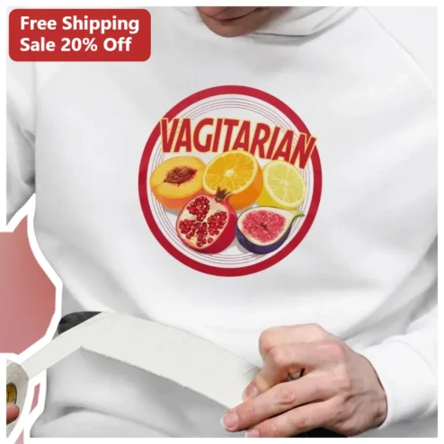VAGITARIAN Fruit Anatomy Crew Neck Sweatshirt Unisex Vegan Humor Gift