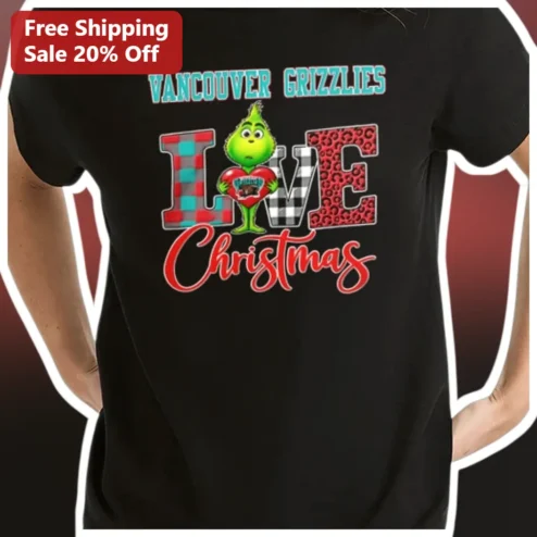 Vancouver Grizzlies Love Christmas Tee The Grinch Retro NBA Holiday Shirt Gift