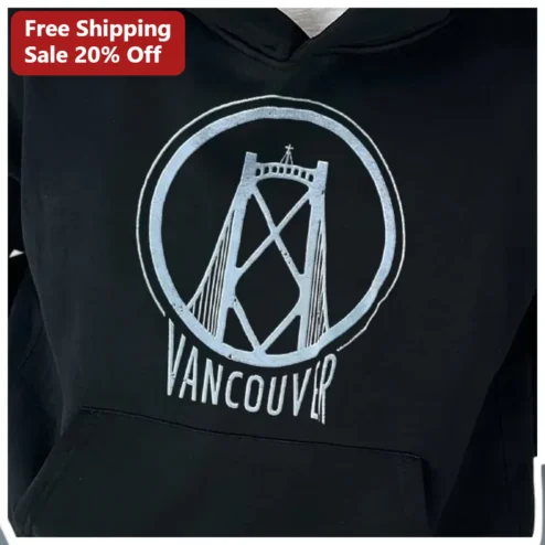 Vancouver Hoodie Lions Gate Bridge Vintage Travel Souvenir Gift for Men Women