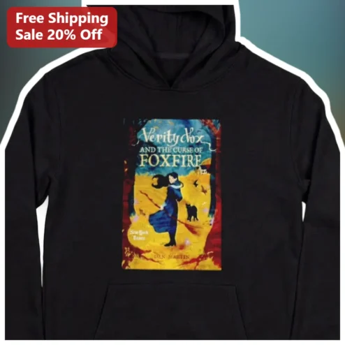 Verity Vox and the Curse of Foxfire Hoodie Witch Fantasy Book Merch Gift for Readers available at our Chicago, Illinois warehouse