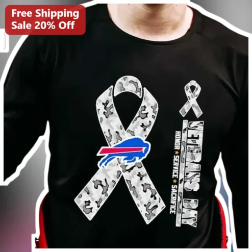 Veterans Day Honor Service Sacrifice Buffalo Bills Camo Long Sleeve Shirt