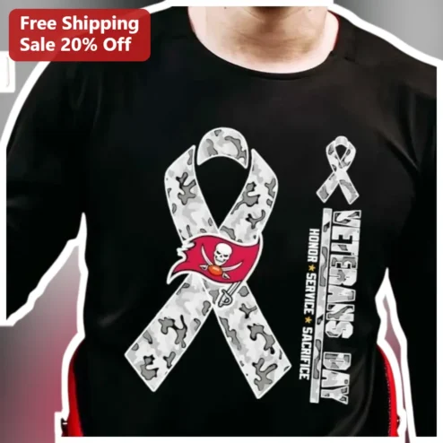 Veterans Day Honor Service Sacrifice Long Sleeve Shirt Tampa Bay Buccaneers Fan Gift