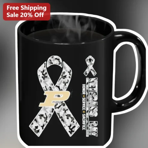 Veterans Day Honor Service Sacrifice Mug Military Camo Ribbon Coffee Cup Gift for Veterans