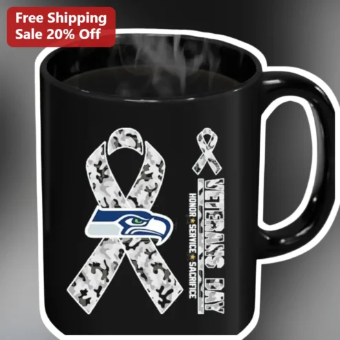 Veterans Day Honor Service Sacrifice Mug Seattle Seahawks Fan Gift