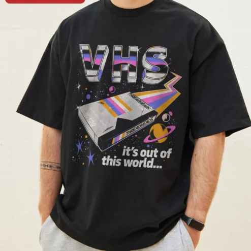 VHS It's Out of This World Retro Graphic Tee for Men Women 80s Sci-Fi Nostalgia Gift