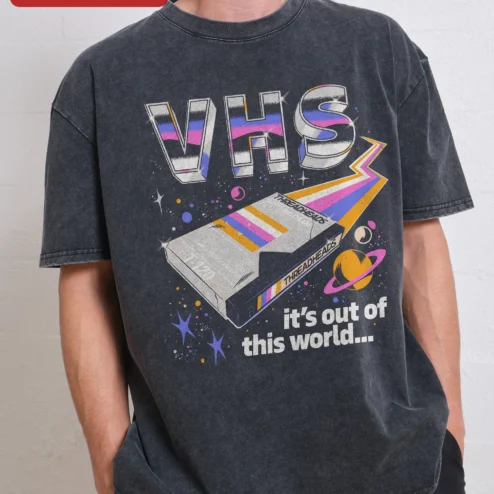 VHS It's Out of This World Retro Sci-Fi Graphic Tee for Men Women