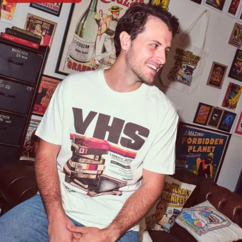 VHS Vintage Tape Retro Nostalgia Graphic Tee for Men Women Unisex Cotton Shirt
