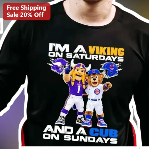 Viking Cubs Tee Minnesota Vikings Chicago Cubs Dual Fan Shirt
