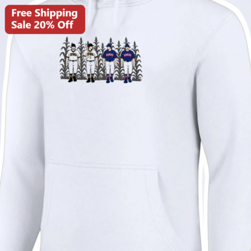 Vintage Baseball Players in Cornfield Hoodie Retro College Sports Fan Apparel Personalized Gift for Men