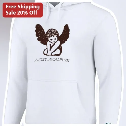 Vintage Dark Winged Cherub Angel White Pullover Hoodie Gothic Y2K Soft Girl Gift for Women Teens