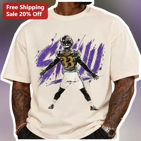 Vintage Football Player Brushstroke Graphic Tee Retro Gridiron Sports Fan Apparel Gift
