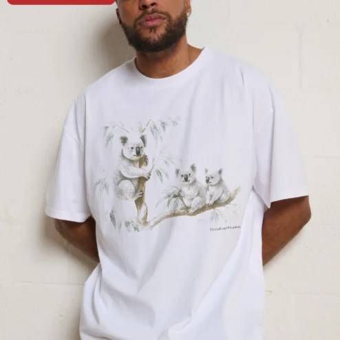 Vintage Koala Illustration Tee Australian Wildlife Graphic Shirt for Animal Lovers