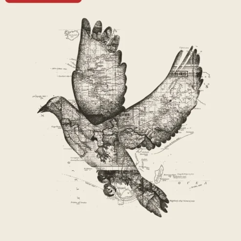 Vintage Map Eagle Silhouette Art Print Patriotic Wall Decor for Travel Enthusiasts