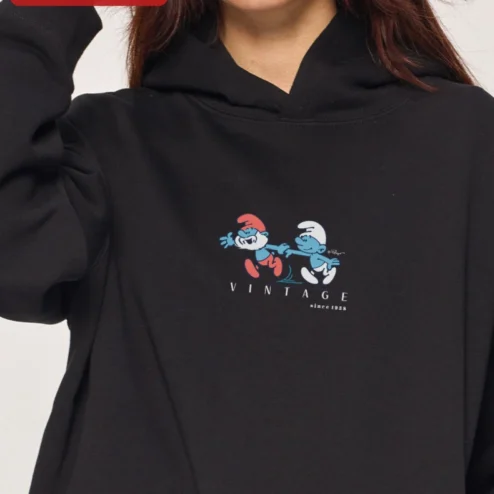 Vintage Since 1958 The Smurfs Hoodie Retro Cartoon Birthday Gift