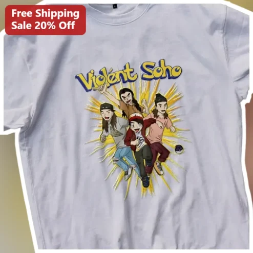 Violent Soho Tee Cartoon Band Graphic Indie Rock Merch Shirt
