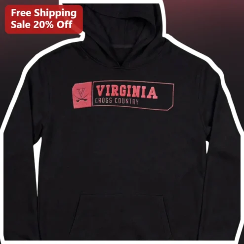 Virginia Cross Country Hoodie Black Pullover for Men Women Runners