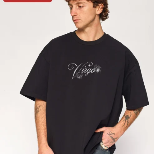 Virgo Tee Celestial Zodiac Sign Birthday Gift for Men Women Y2K Butterfly Graphic T-Shirt
