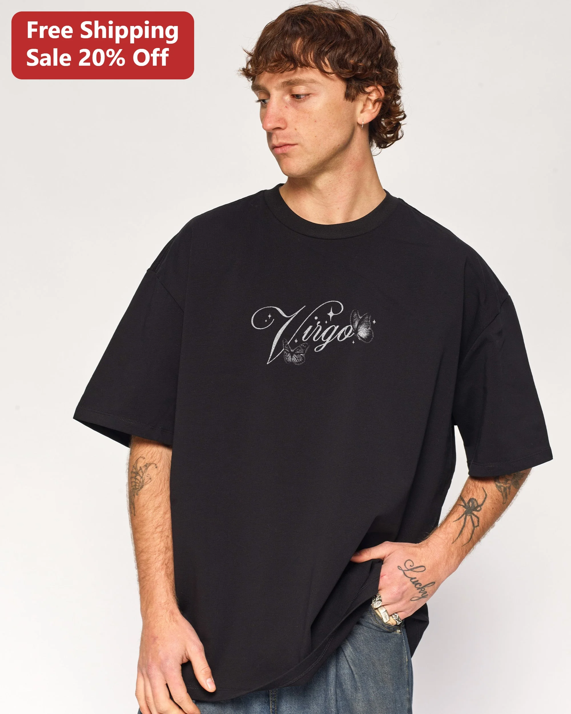 Virgo Tee Celestial Zodiac Sign Birthday Gift for Men Women Y2K Butterfly Graphic T-Shirt