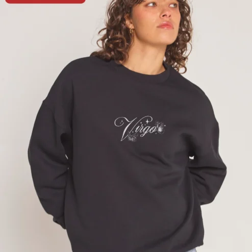 Virgo Zodiac Sweatshirt Women's Celestial Butterfly Graphic Crewneck Gift for Astrology Lovers