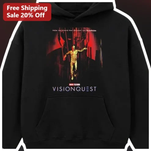 VISIONQUEST Hoodie Marvel Vision Glitch Art Graphic Pullover for Men Women