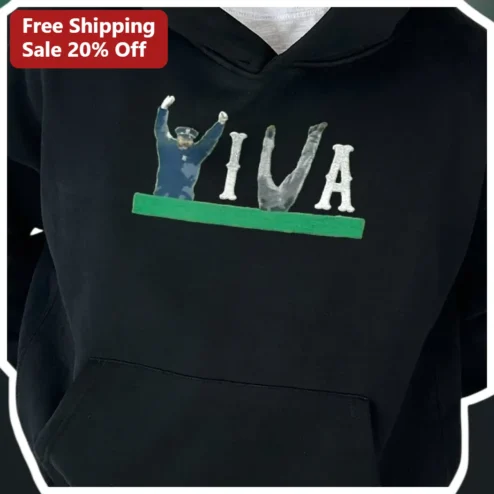 VIVA Hoodie Gymnastics Art Typography Black Pullover for Coaches and Fans